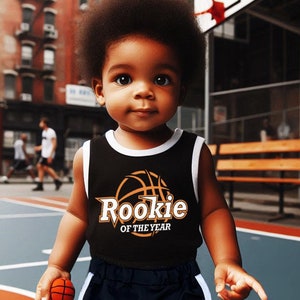 Personalized Rookie Of The Year Basketball Jersey, Custom Basketball Jersey and Shorts, Basketball Birthday Shirt, First Birthday Boy