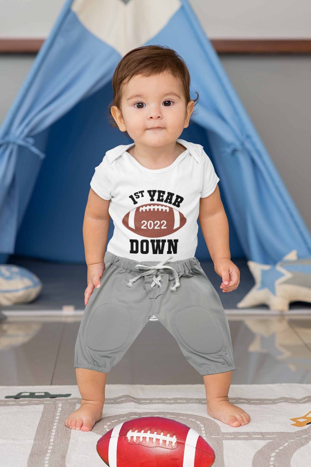 Toddler Football Pants, First Year Down Pants, 1st Birthday Football