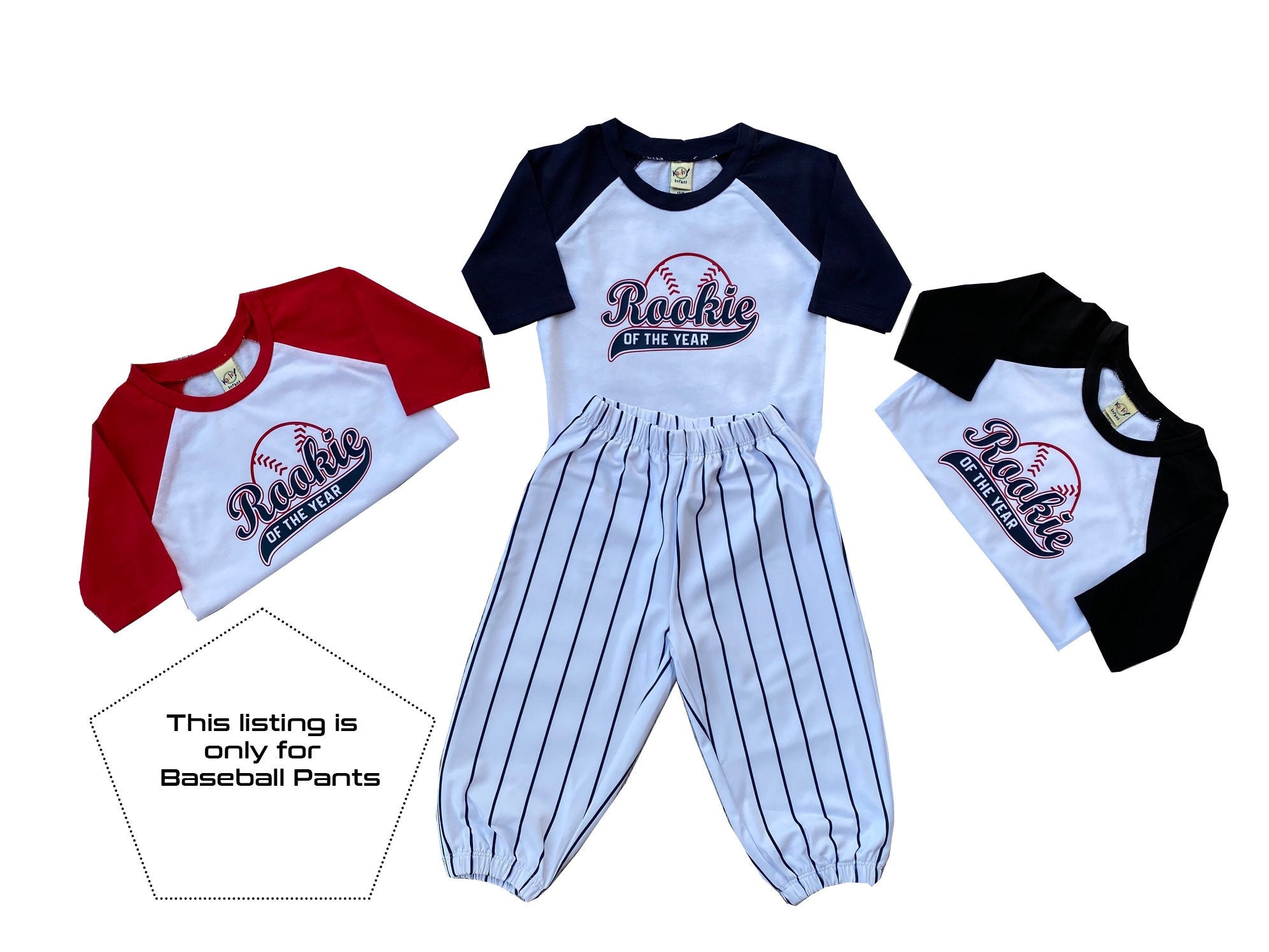 Toddler Baseball Pants Rookie of the Year Pants 1st Birthday Etsy