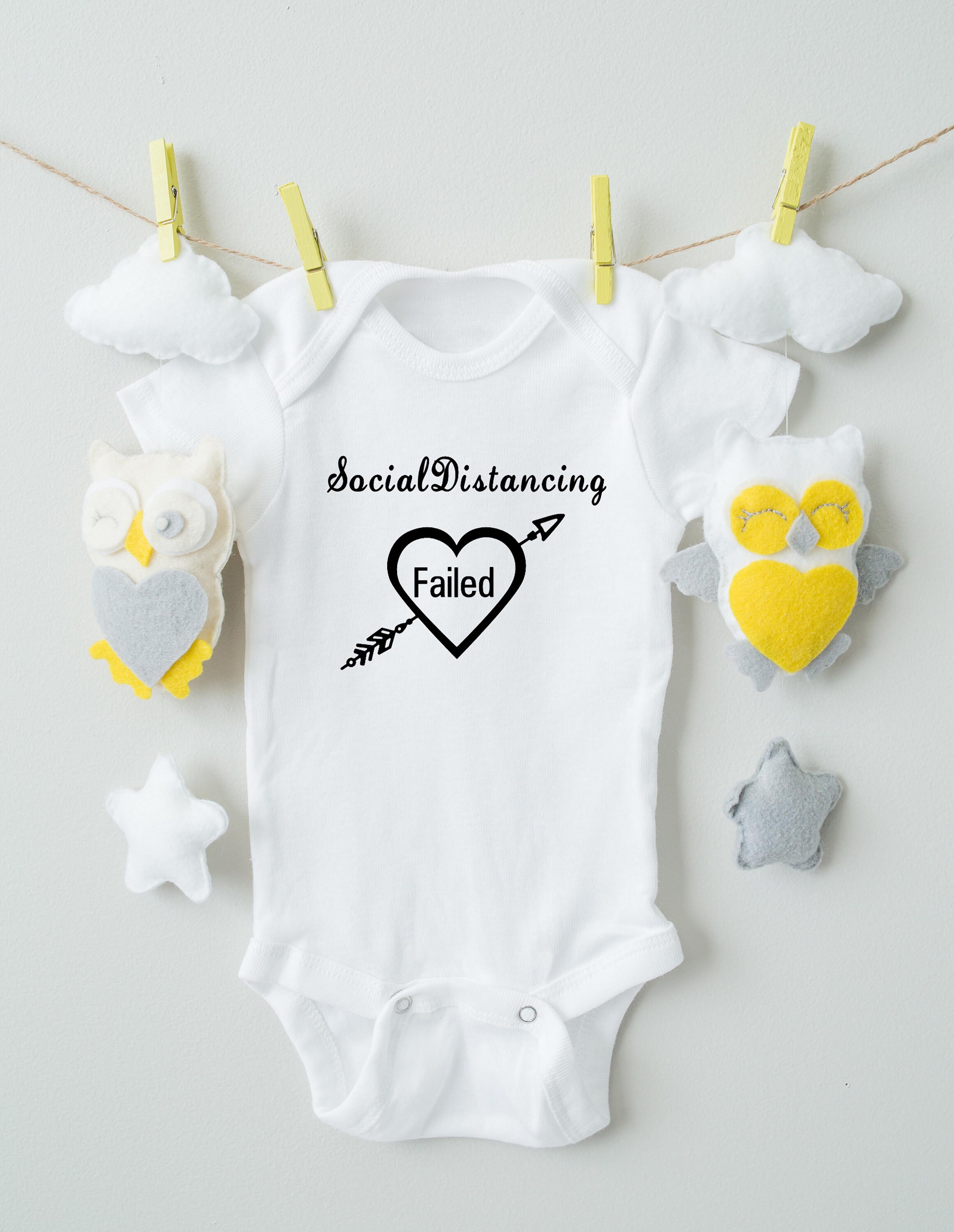 Social Distance Fail Newborn Onesie® Baby Announcement | Etsy