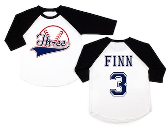 3rd Birthday Shirt, Personalized Baseball Tees, Three Baseball Shirt, Baseball Custom Birthday Shirt, Custom Baseball Shirts, Baseball Boy