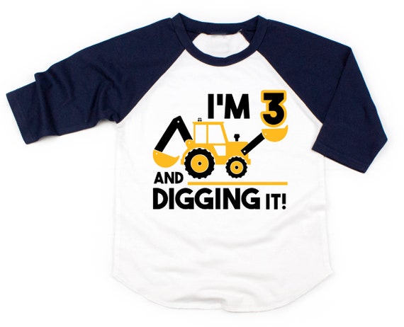 Kids 3rd Birthday Excavator Shirt | 3 Toddler Boy Dig Tee Gift Kids 3rd Birthday Excavator Shirt | 3 Toddler Boy Dig Tee Gift