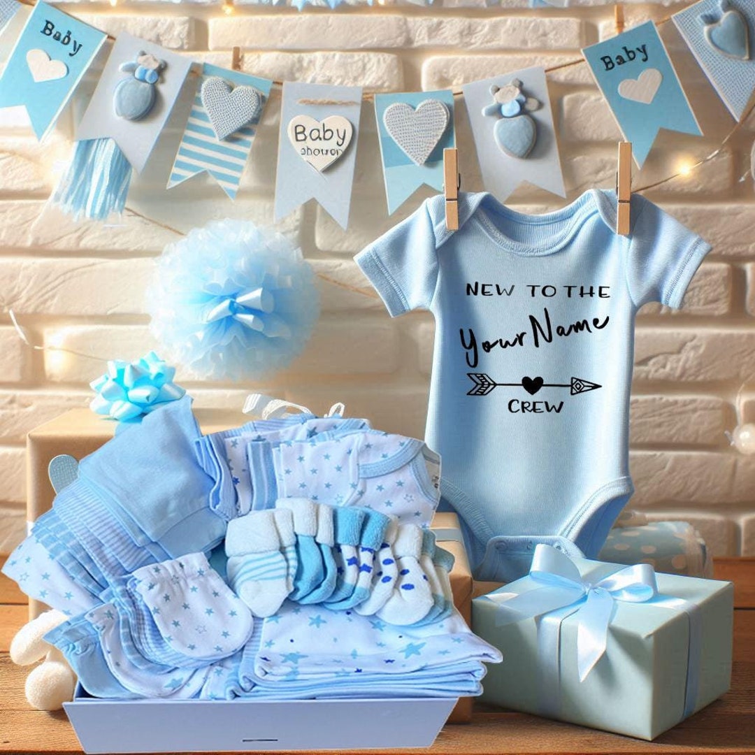 Personalized Baby Boy Gift Box Set, 24 Piece Baby Gift Set, Custom Gift ...