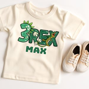 Personalized Three Rex Dinosaur Shirt, 3 REX, 3rd Birthday Shirt, Boys Dinosaur Birthday, T Rex Birthday Shirt, 3rd Birthday Tee, Kids Shirt