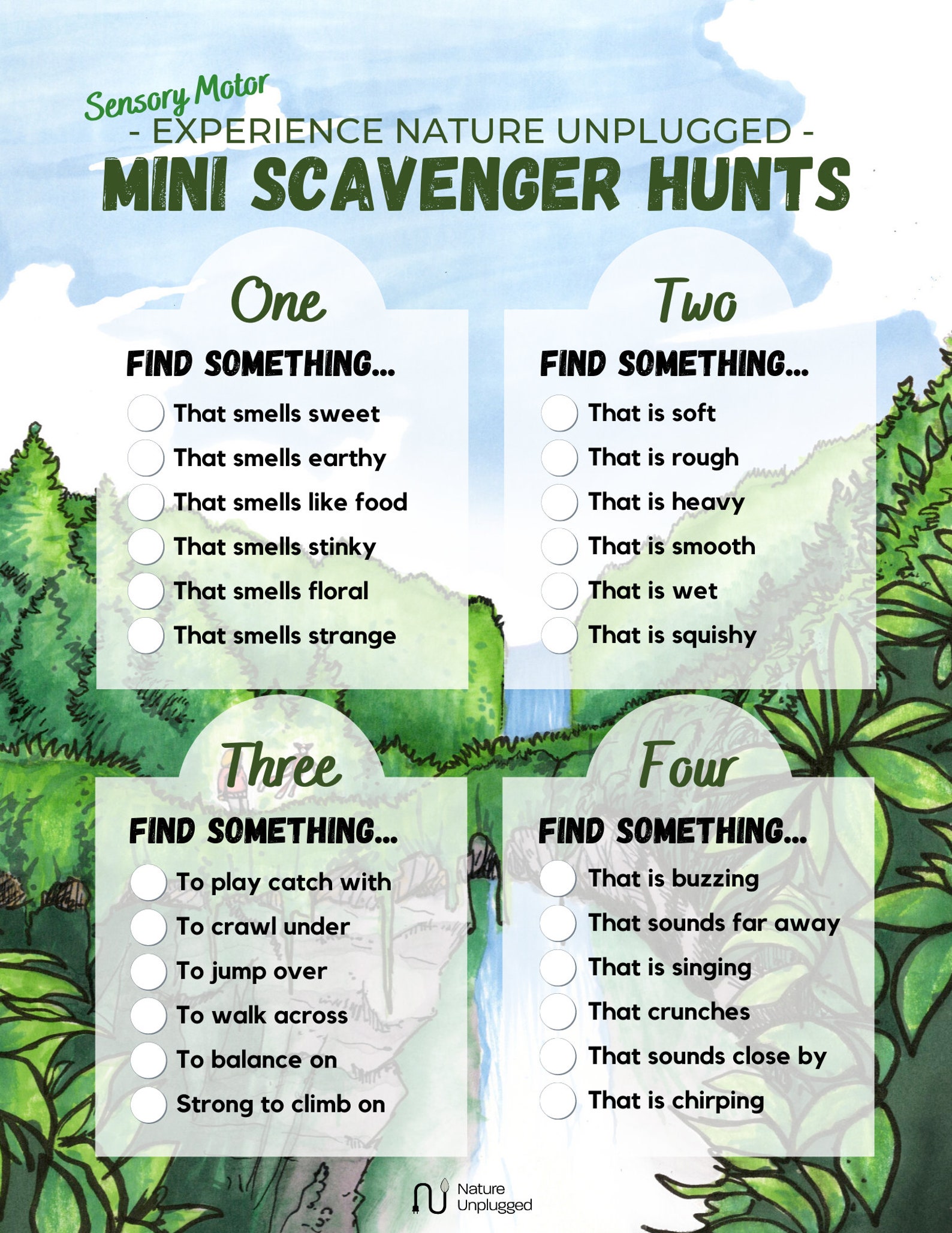 Mini Scavenger Hunts Sensory Motor Etsy Canada