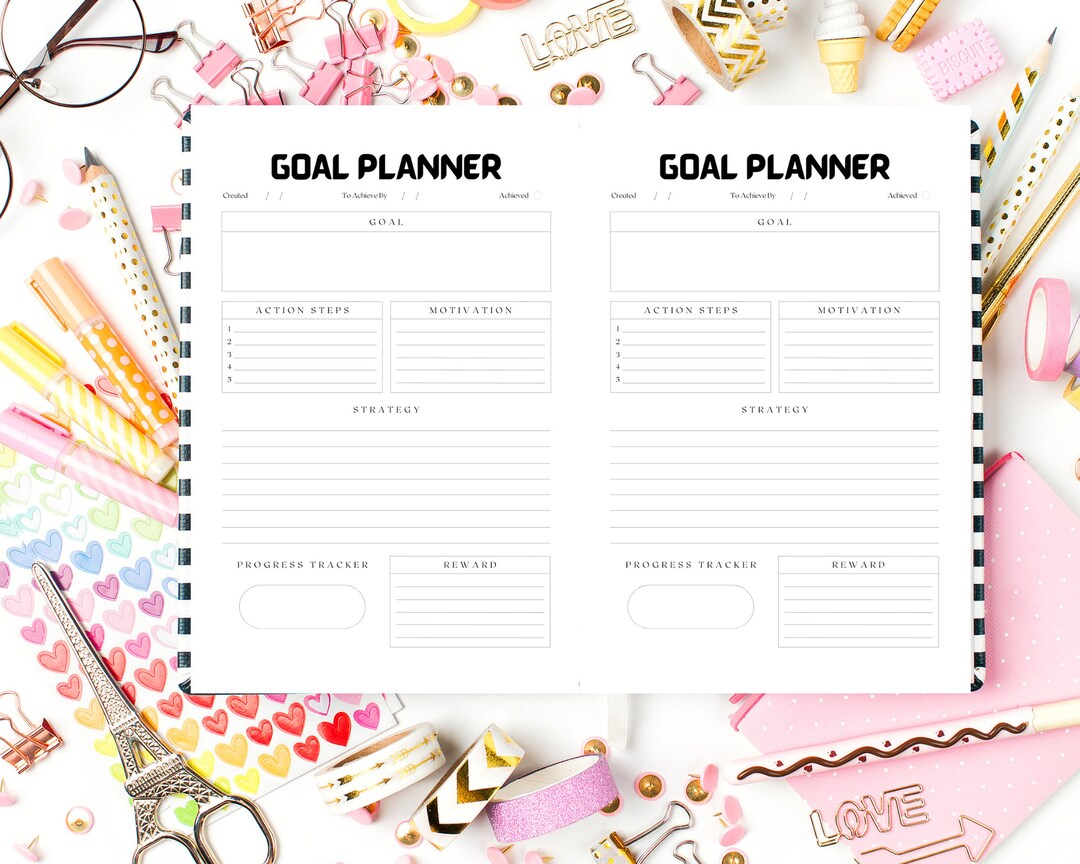 Goal Planner Template Printable Goal Planner Digital Download Strategy ...