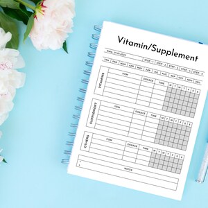 Vitamin  And Supplement Planner Sheet Vitamin Supplement Template Editable Vitamin Tracker Planner Digital Download Planner