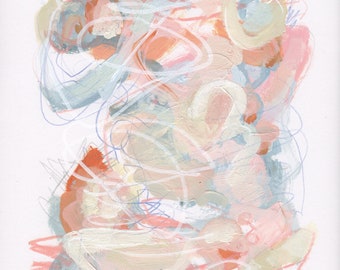 Original 9x12 abstract painting on Bristol paper Hand painted by Kathryn Denson.