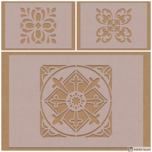 A3 Wall Art Shabby Chic Decor Fleur De Lis Flower Stencil A6