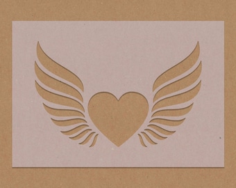Heart Wings Stencil