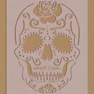 Calavera de Azúcar Día de Muertos Plantilla Reutilizable