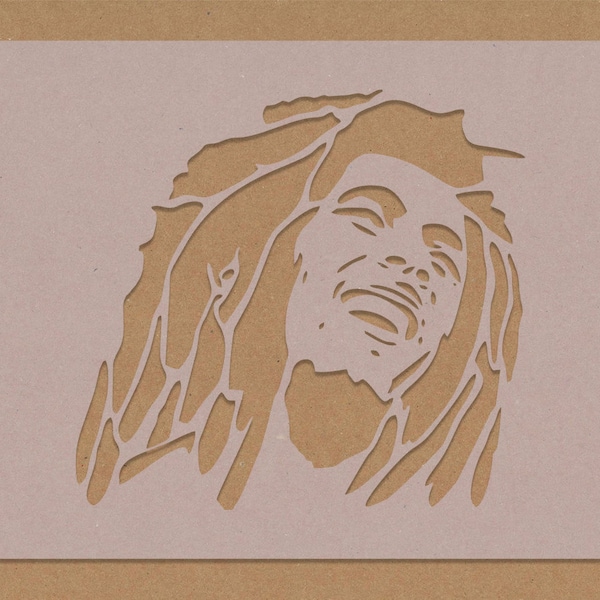 Bob Marley Stencil Celebrity Reggae Star Vintage Crafting Wall Art A6 A5 A4 A3 Shabby Chic