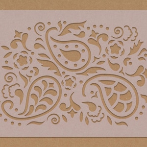 Paisley Floral Swirl Stencil Crafting Wall Art A6 - A3 Shabby Chic