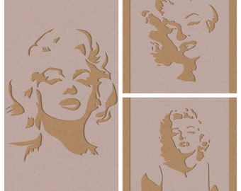 Marilyn Monroe Inspiré Pochoir Célébrité A6 A5 A4 A3 Pop Art Crafting Wall