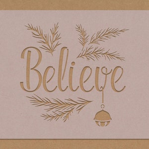 Acredite em estêncil de texto Papai Noel Feliz Natal Estações Decorativas Saudações