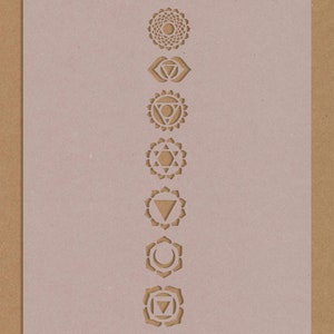 Chakra Sybmbol Stencil in A3 or A4 Wall Art Yoga Studio Meditation Relaxation