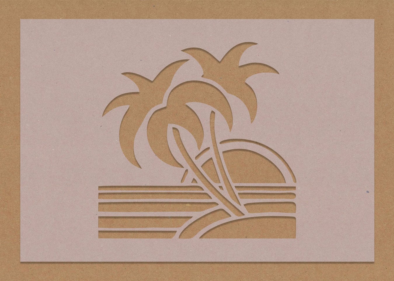 Sunset Palm Tree Stencil