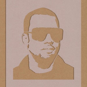 Kanye West Stencil Celebrity Hip Hop Star Crafting Wall Art A6 A5 A4 A3