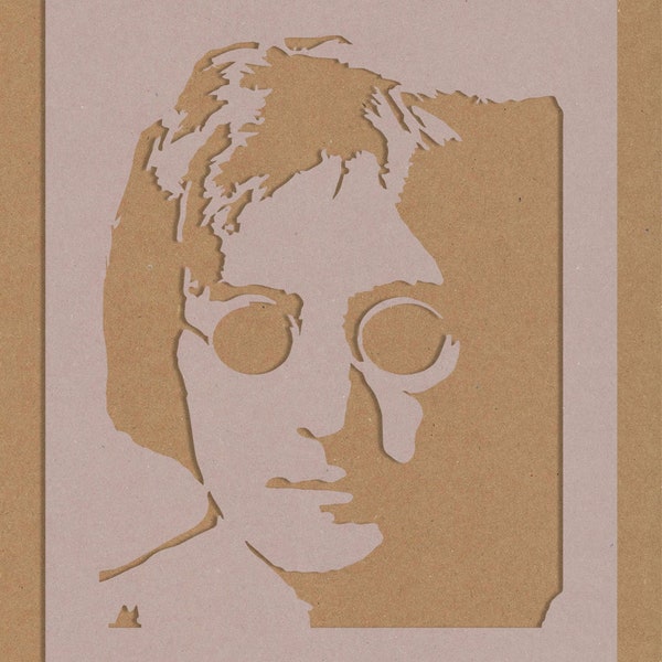 John Lennon Stencil Celebrity Rock Star Beatles Crafting Wall Art A6 A5 A4 A3