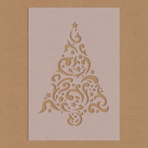 Kerstboom stencil decoraties feestelijke ambachtelijke kaarten maken
