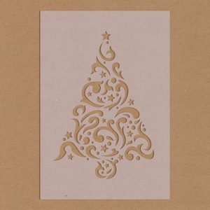 Christmas Tree Stencil Decorations Festive Craft Card Making