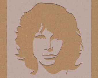 Jim Morrison Stencil Celebrity Rock Star 60's Crafting Wall Art A6 A5 A4 A3