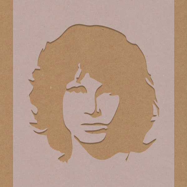Jim Morrison Stencil Celebrity Rock Star 60's Crafting Wall Art A6 A5 A4 A3