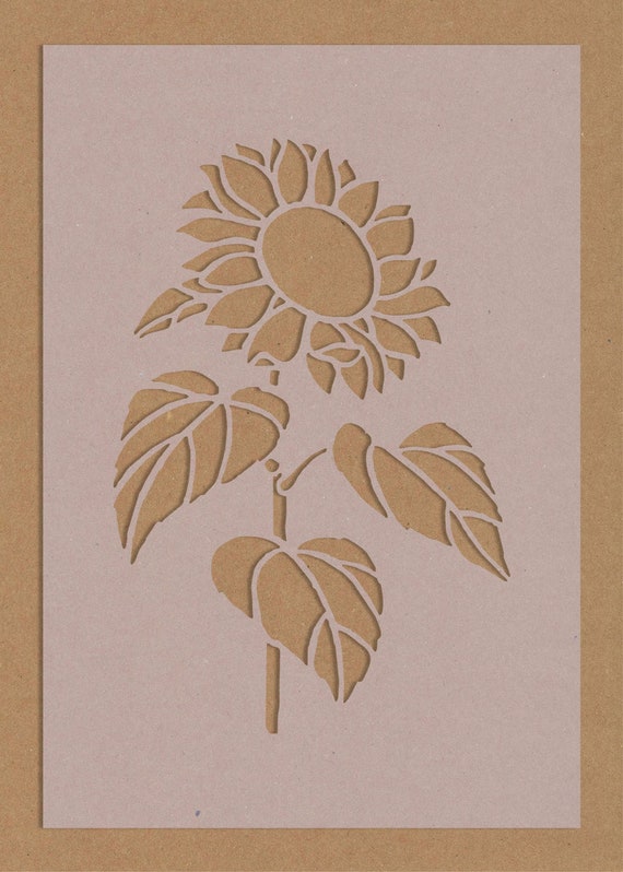 Sunflower 5 With Leaves Leaf Stencil Crafting Wall Art A6 A5 - Etsy