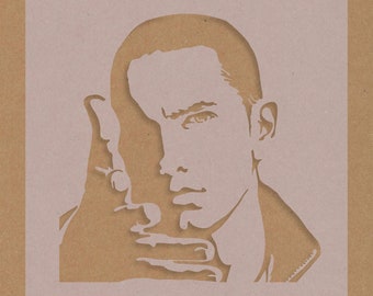 Eminem Stencil Celebrity Hip Hop Star Crafting Wall Art A6 A5 A4 A3