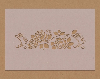 Mixed Leaves 2 Border Stencil Garden Ferns Ivy Leaf