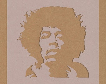 Jimi Hendrix Stencil Celebrity Rock Star Vintage Crafting Wall Art A6 A5 A4 A3 Shabby Chic