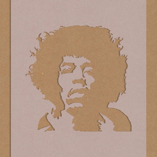 Jimi Hendrix Stencil Celebrity Rock Star Vintage Crafting Wall Art A6 A5 A4 A3 Shabby Chic