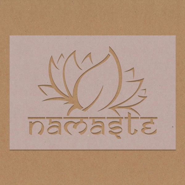 Namaste Lotus Flower Yoga Stencil
