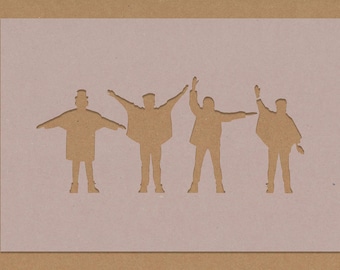 Beatles Inspired Stencil Help Movie Yellow Submarine 60's Shabby Chic Vintage