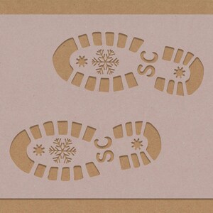 Merry Christmas Santa's Footprint Décoratif Pochoir Seasons Greetings