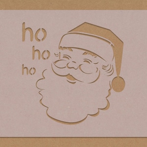 Pai Natal Papai Noel Estêncil Feliz HoHoHo Festivo