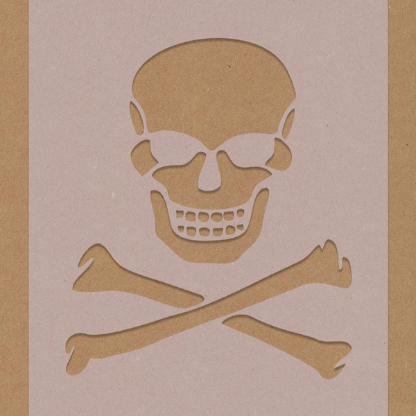 Skull And Crossbones Stencil Pirate Theme Bar Rum Warning