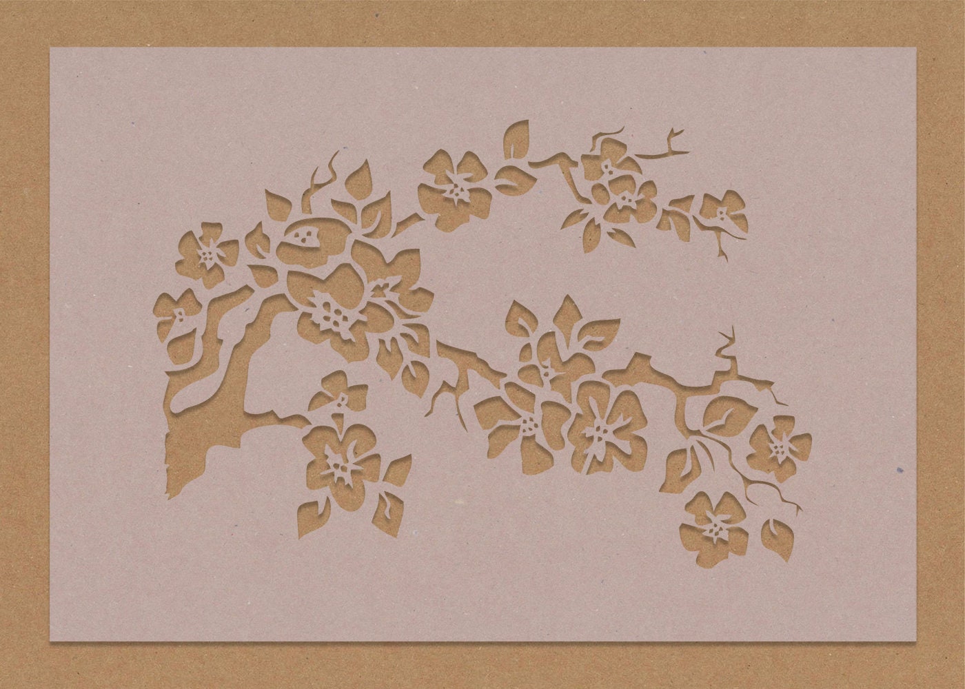 Cherry Blossom Tree Branch Stencil Crafting Wall Art A6 - A3 Shabby C…