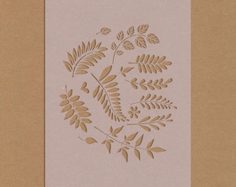 Mixed Leaves 1 Stencil Garden Fougères Ivy Leaf spring Crafting Shabby Chic