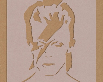 David Bowie pochoir célébrité Rock Star vintage artisanat Wall Art A6 A5 A4 A3 Shabby Chic