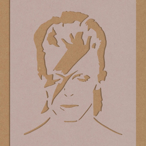 David Bowie Stencil Celebrity Rock Star Vintage Crafting Wall Art A6 A5 A4 A3 Shabby Chic