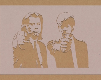 Pulp Fiction Stencil Celebrity Movie Star Action Crafting Art mural A6 A5 A4 A3