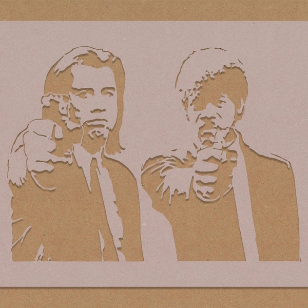Pulp Fiction Stencil Celebrity Movie Star Action Crafting Wall Art A6 A5 A4 A3