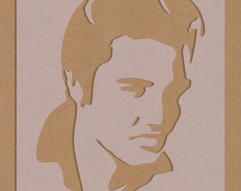 Elvis Gesicht Silhouette Schablone Celebrity Rockstar Basteln Wand Kunst A6 A5 A4 A3 Shabby Chic