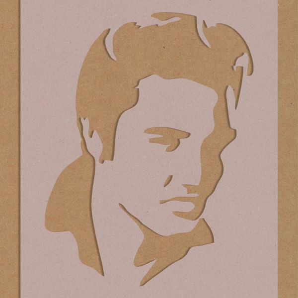 Elvis Face Silhouette Stencil Celebrity Rock Star Crafting Wall Art A6 A5 A4 A3 Shabby Chic