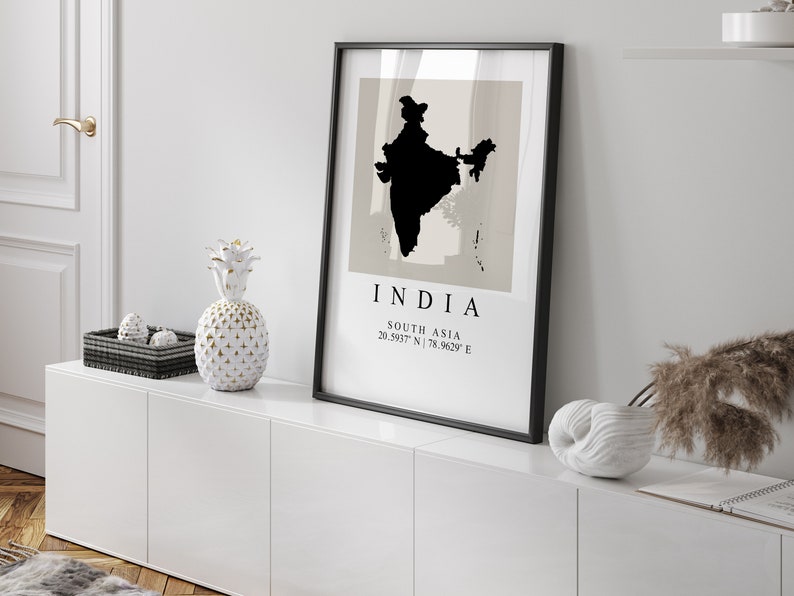 MAP OF INDIA // India Poster India Map Art India Map Print Etsy UK