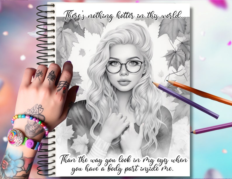 Naughty Printable Adult Coloring Book. Set of 8 Pages to Color When You ...