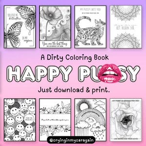 Dirty Coloring Book for Women. 8 printable coloring pages. Soothe dating & relationship anxiety from ADHD or attachment wounds.