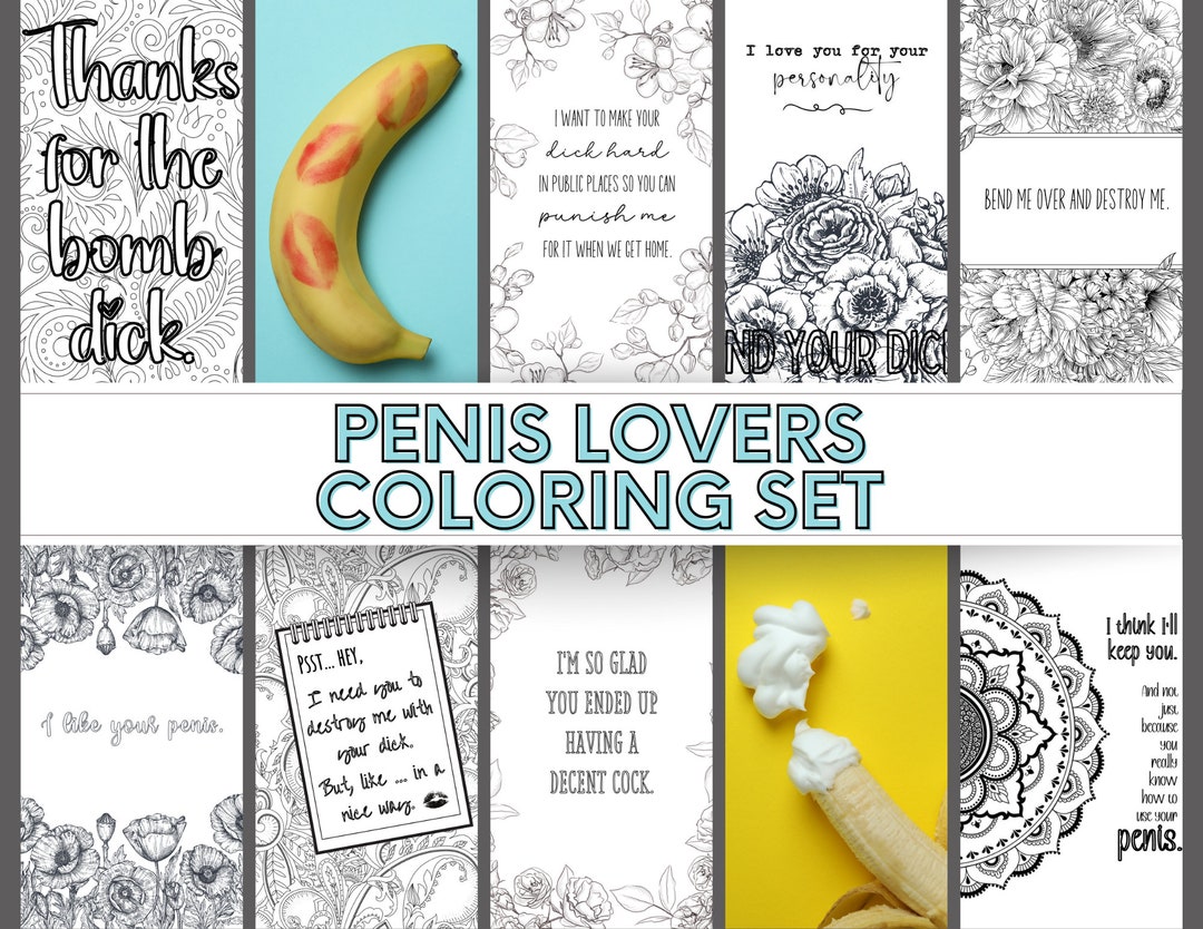 PENIS LOVERS Set of 8 Dirty Printable Adult Coloring Pages to Help ...