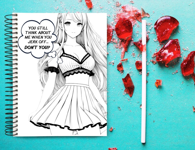 Breakup Anime Coloring Pages. Insulting Inappropriate Coloring Etsy